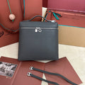 Loro Piana Extra Pocket Backpack L23.5 in Gray Calfskin with Silver Hardware