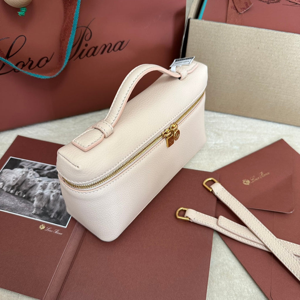 Loro Piana Extra Pocket L19 in Light Pink Calfskin with Gold Hardware Bag