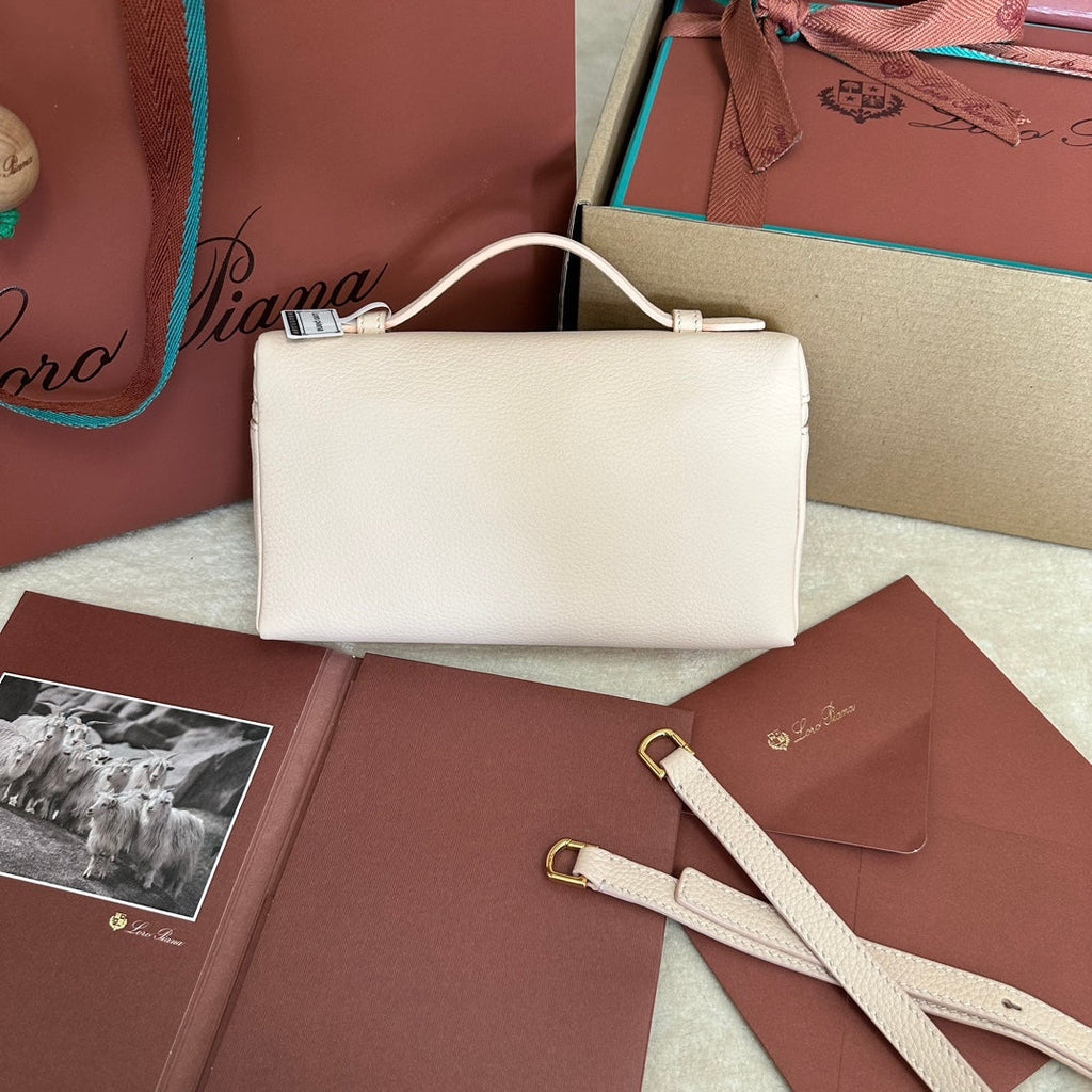 Loro Piana Extra Pocket L19 in Light Pink Calfskin with Gold Hardware Bag