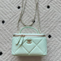 Chanel 25S Vanity Bag 17 in Mint Green Caviar Leather