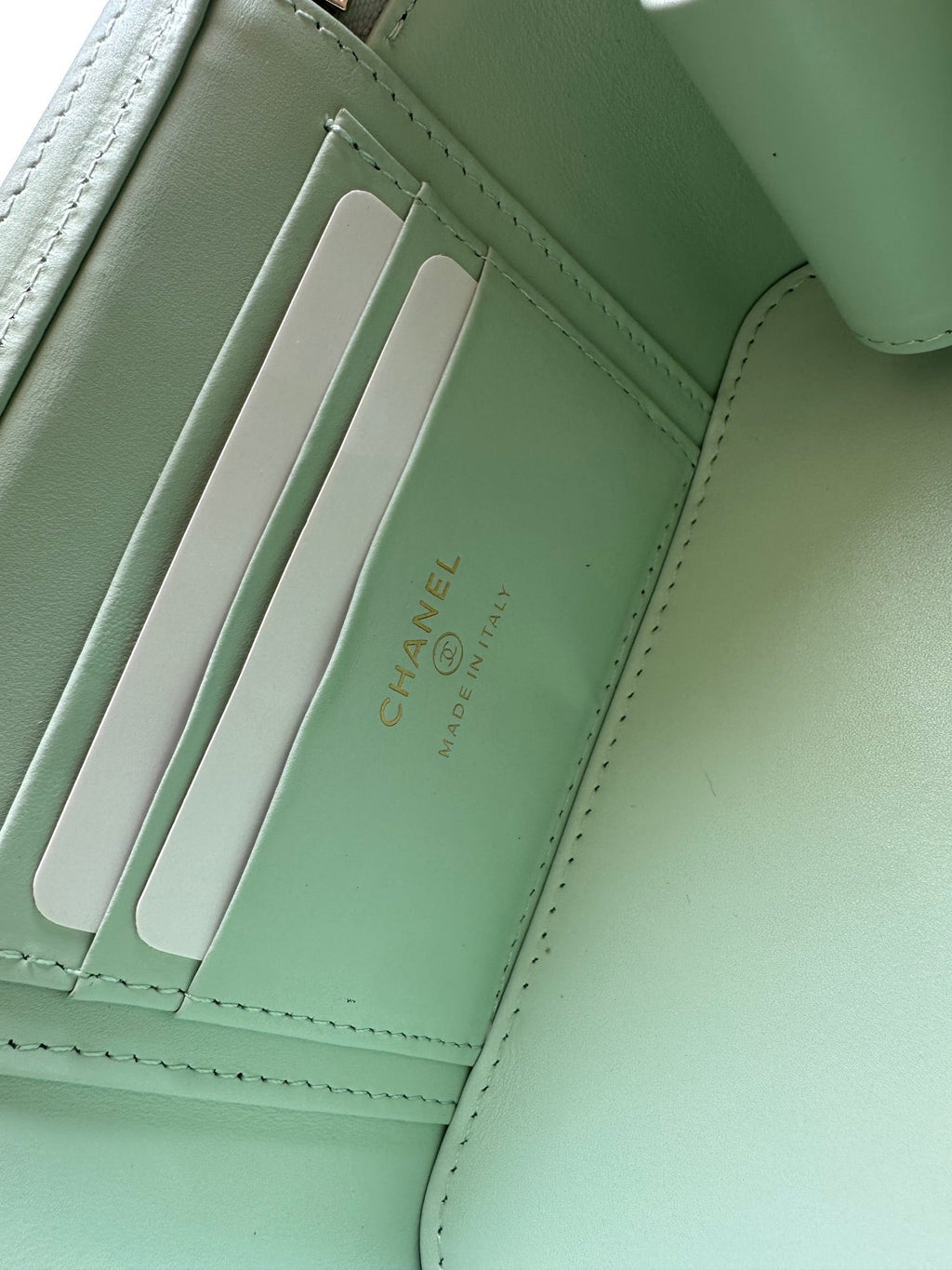 Chanel 25S Vanity Bag 17 in Mint Green Caviar Leather