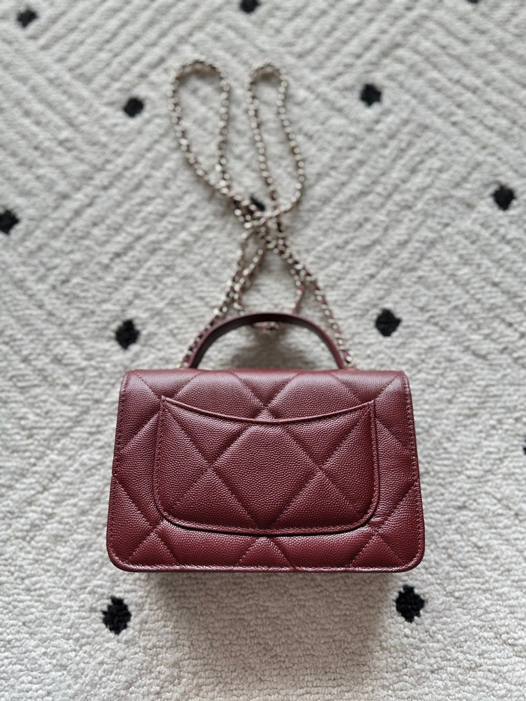 Chanel 25S Mini Flap Bag 19 in Dark Red Caviar Leather