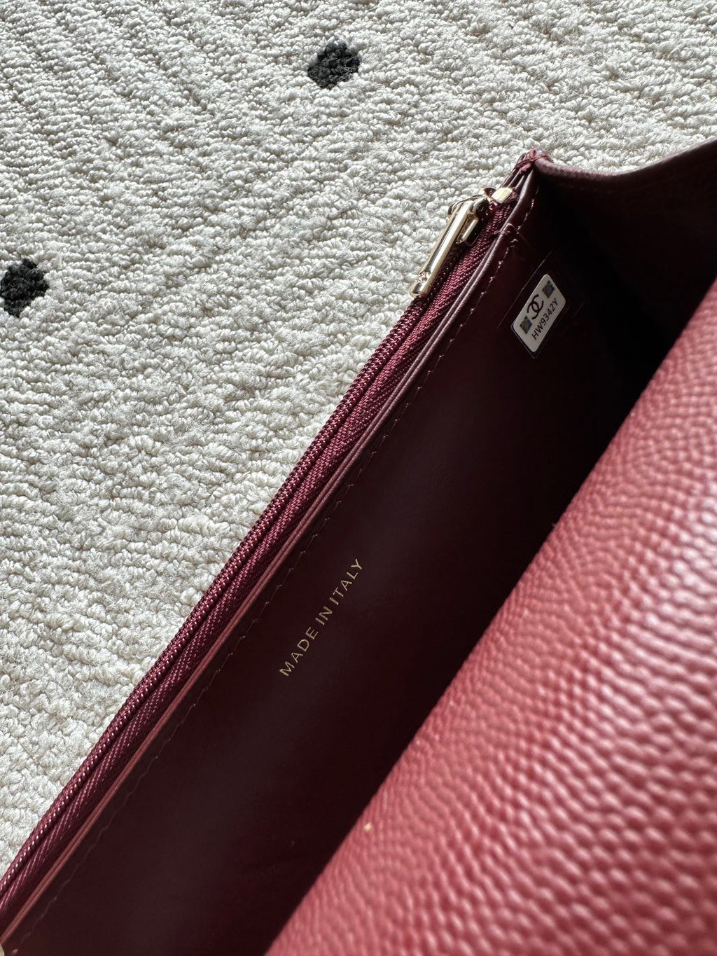 Chanel 25S Mini Flap Bag 19 in Dark Red Caviar Leather