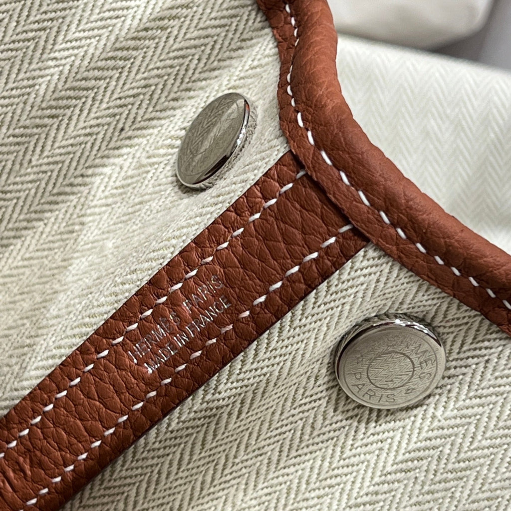 Hermes Garden Party 23cm in Umber Brown Calfskin Bag