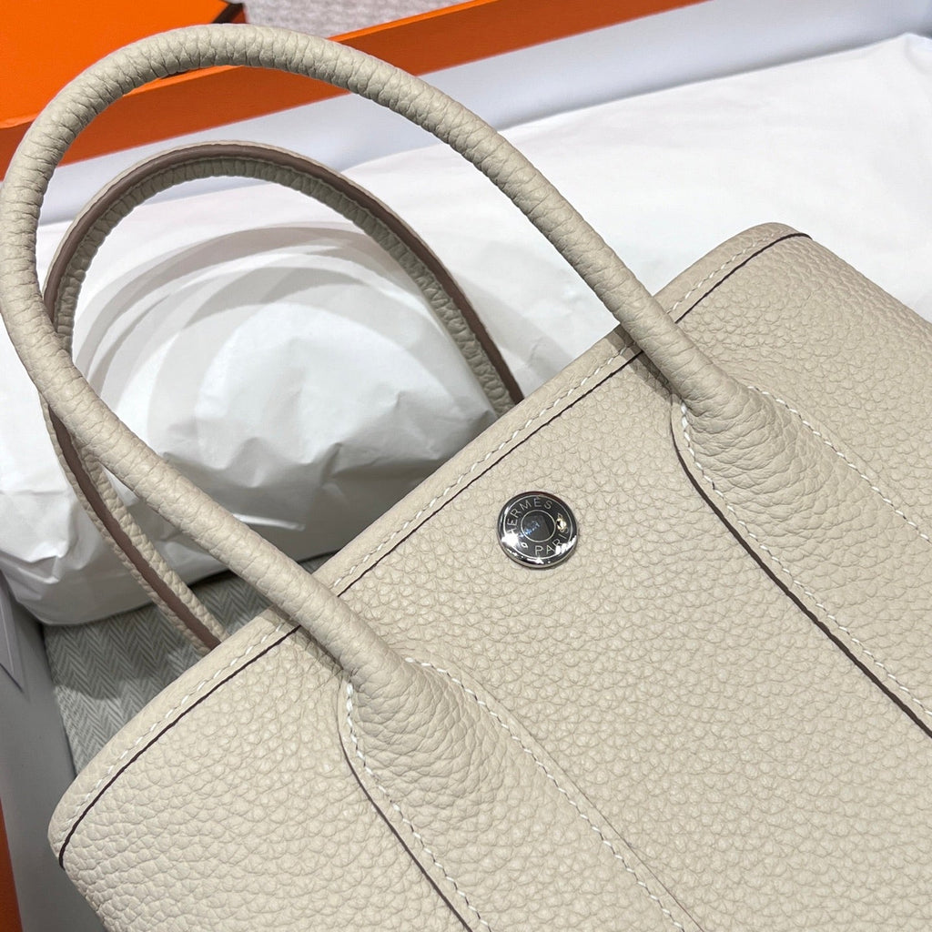 Hermes Garden Party 23cm in Off White Calfskin Bag