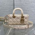 Dior 25S Small Lady D-Joy 22 in Beige Lambskin Gold Hardware Bag