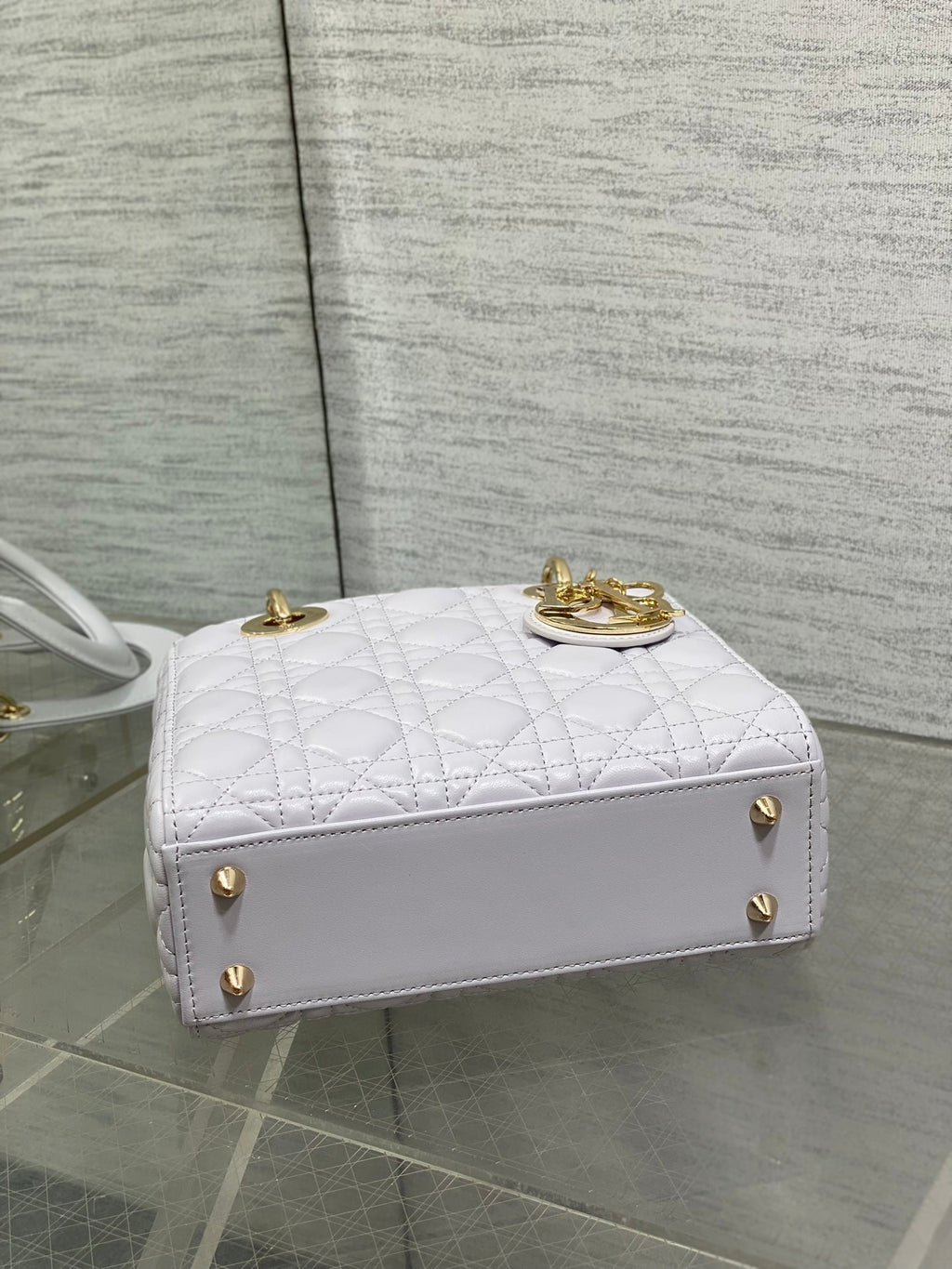 Dior 25S Lady Bag 20 in Lilac Cannage Calfskin Gold Hardware