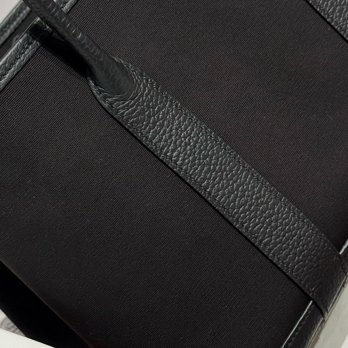 Hermes Garden Party 30cm in Black Toilets Cotton Canvas and Calfskin Bag
