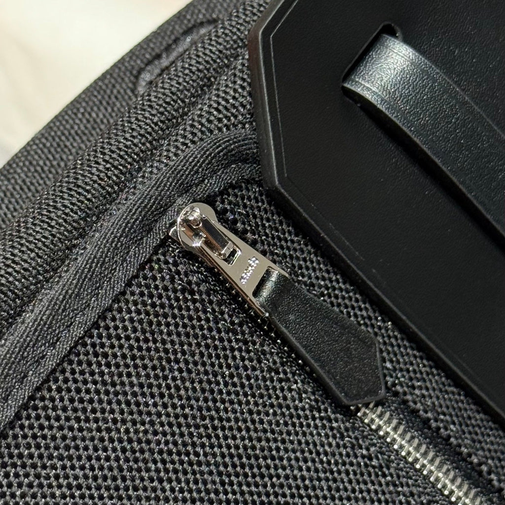 Hermes 25S Mini Herbag 20 in Full Black Canvas Silver Hardware Bag