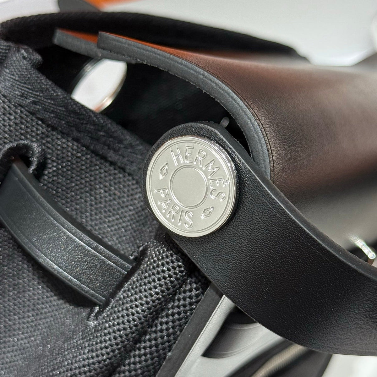 Hermes 25S Mini Herbag 20 in Full Black Canvas Silver Hardware Bag
