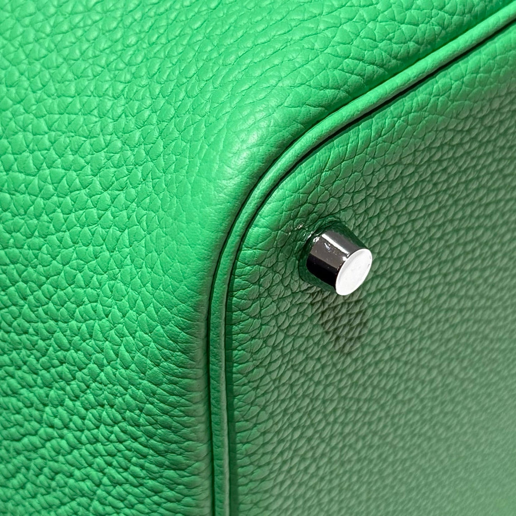 Hermes 25S Picotin Lock 22 in Spring Green Calfskin Silver Hardware Bag
