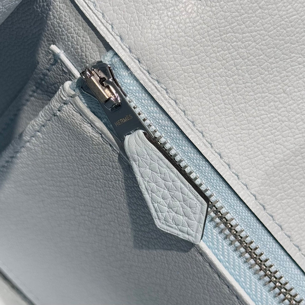 Hermes 25S Medium Birkin 25 in Cloud Blue Calfskin Silver Hardware Bag