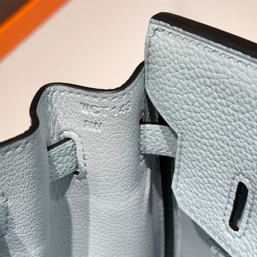 Hermes 25S Medium Birkin 25 in Cloud Blue Calfskin Silver Hardware Bag