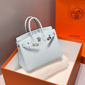 Hermes 25S Medium Birkin 25 in Cloud Blue Calfskin Silver Hardware Bag