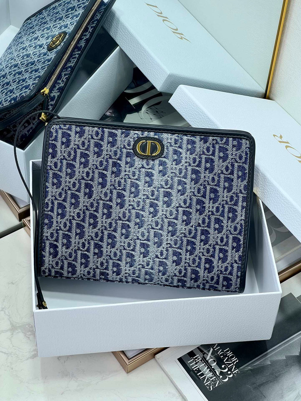 Dior Book Tote 26 in Blue Monogram Oblique Jacquard