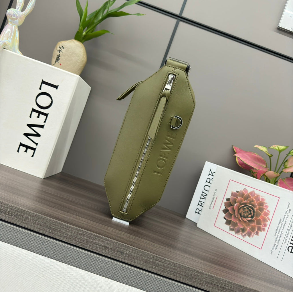 Loewe Convertible Sling 32 in Olive Green Classic Calfskin Bag