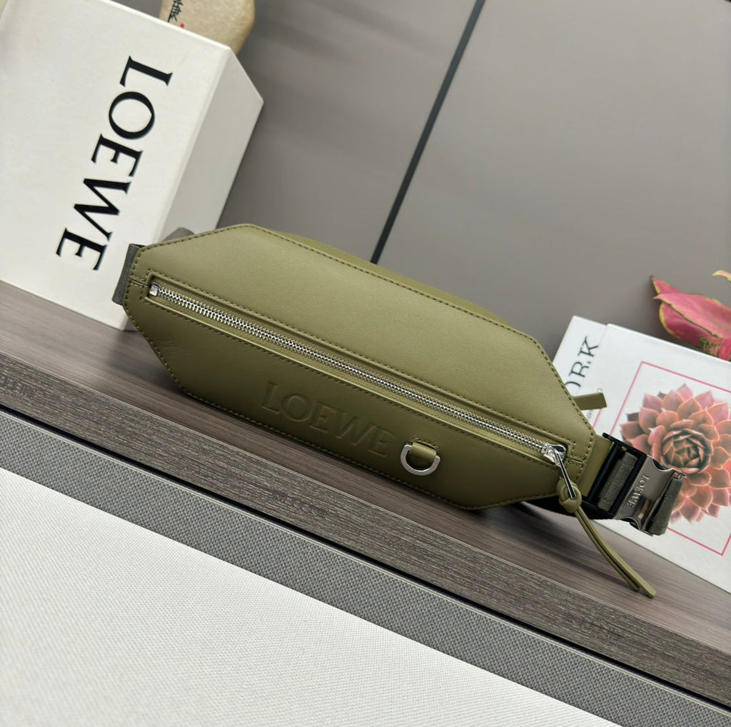 Loewe Convertible Sling 32 in Olive Green Classic Calfskin Bag
