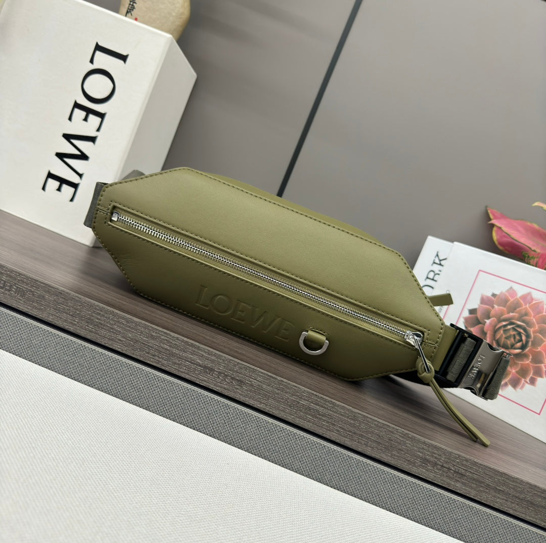 Loewe Convertible Sling 32 in Olive Green Classic Calfskin Bag