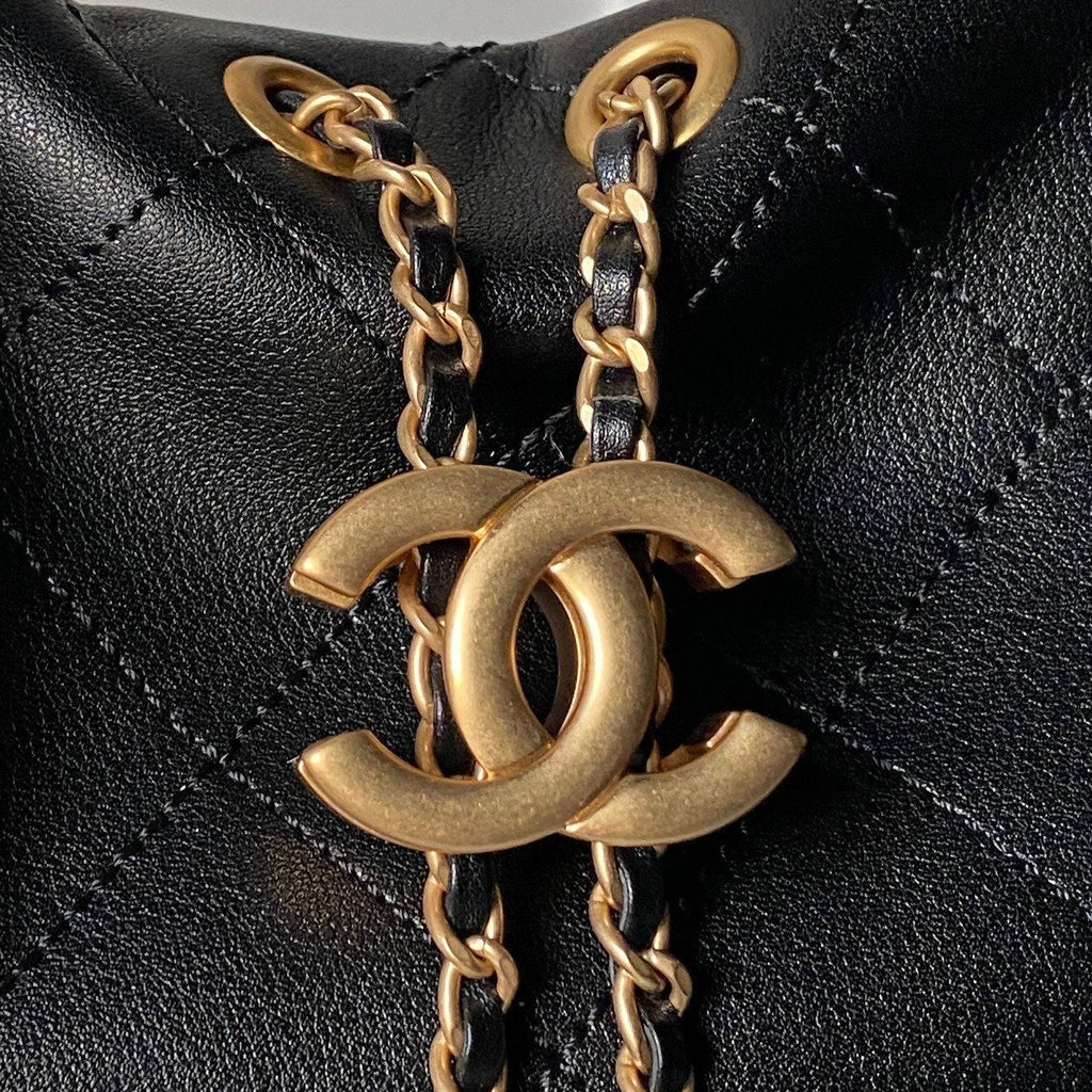 Chanel 25S Hobo Bag 45 in Black Lambskin
