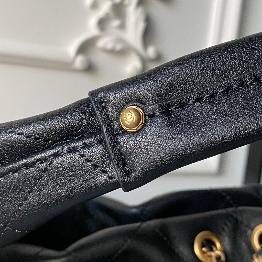 Chanel 25S Hobo Bag 45 in Black Lambskin