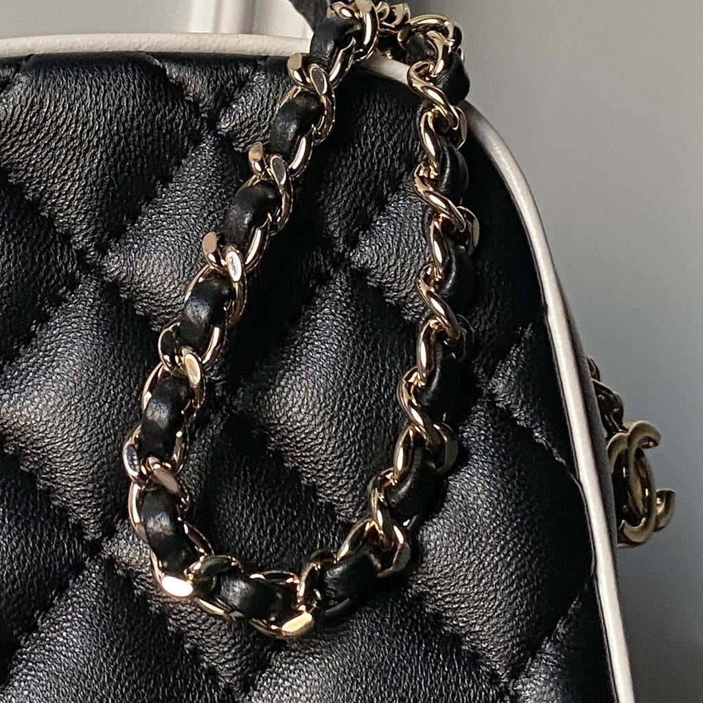 Chanel 25S Mini Backpack 18 in Black Lambskin