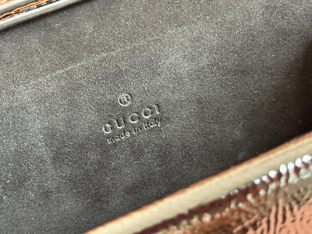 Gucci Dionysus Medium Shoulder Bag 22 in Black Glossy Lambskin