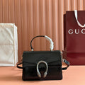 Gucci Dionysus Medium Shoulder Bag 22 in Black Glossy Lambskin