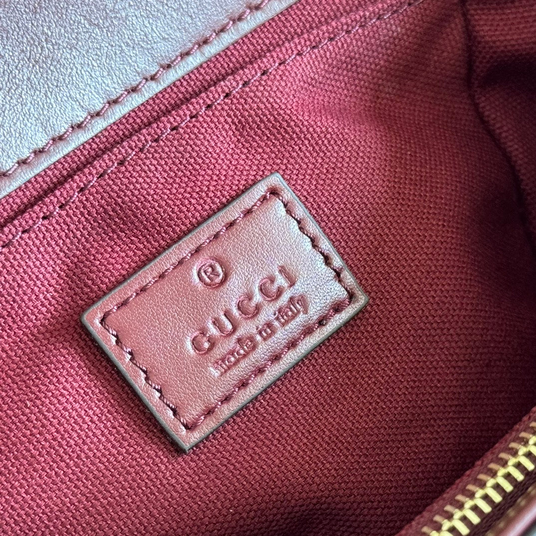 Gucci Go Small Shoulder Bag 21.5 in Rosso Ancora Red Canvas