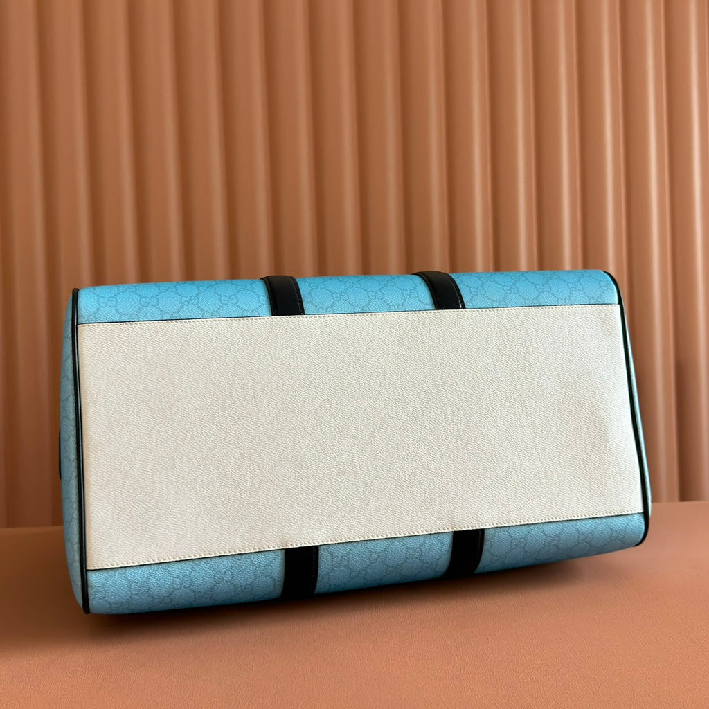 Gucci Chroma Large Duffle Bag 45 Blue in Monogram Canvas