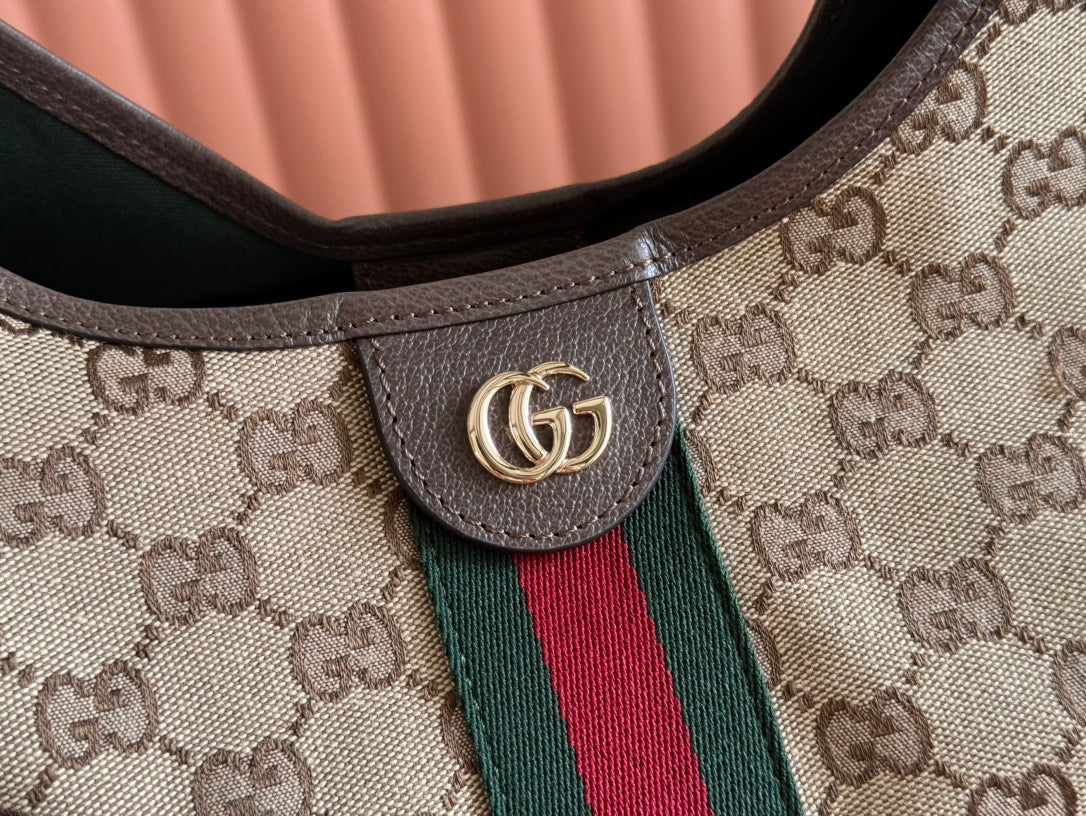 Gucci Giglio Large Tote Bag 60 in Beige and Dark Brown Canvas