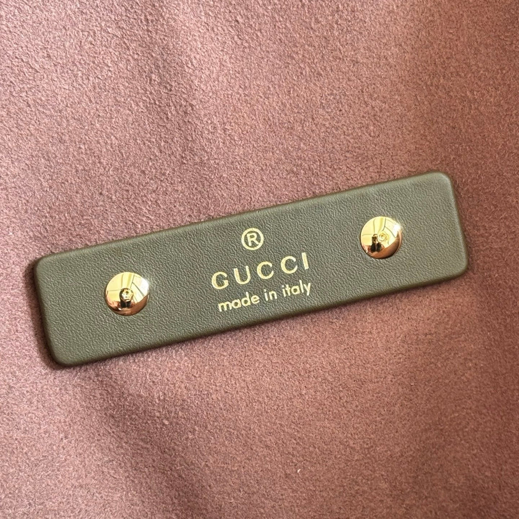 Gucci 26S Softbit Shoulder Bag 46 in Dark Brown Suede