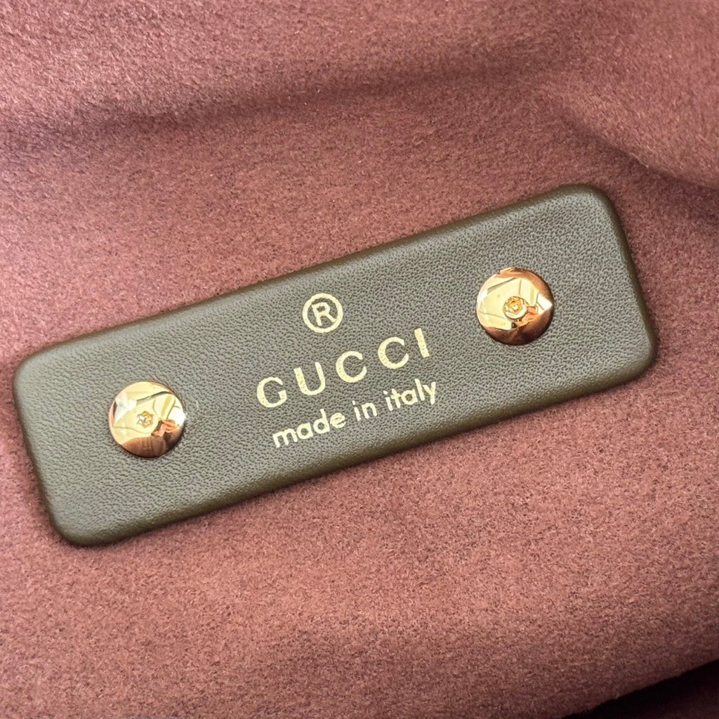 Gucci 26S Softbit Shoulder Bag 27 in Dark Brown Suede