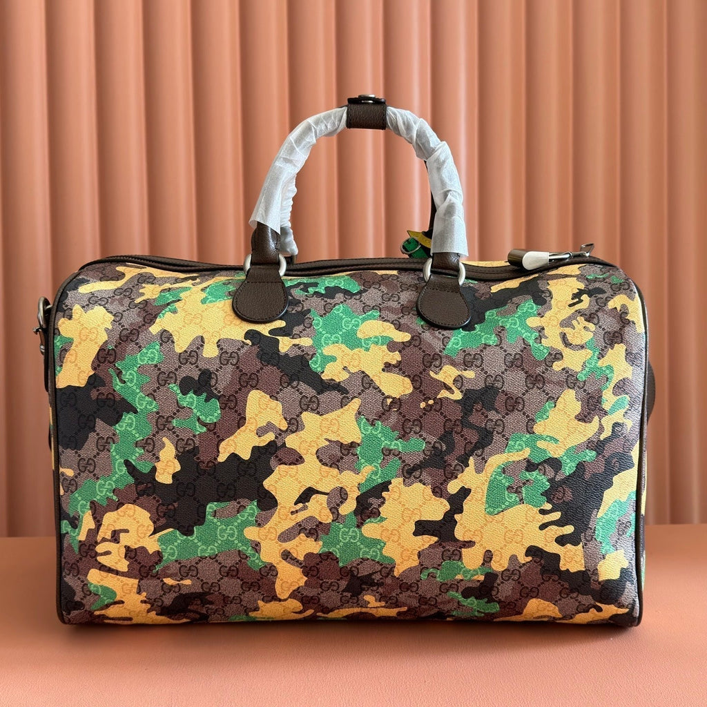 Gucci 26S Duffel Bag 44 in Multicolor Coated Canvas Style 1