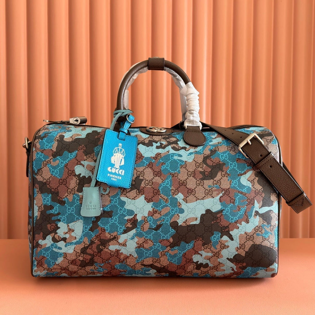 Gucci 26S Duffel Bag 44 in Multicolor Coated Canvas Style 2
