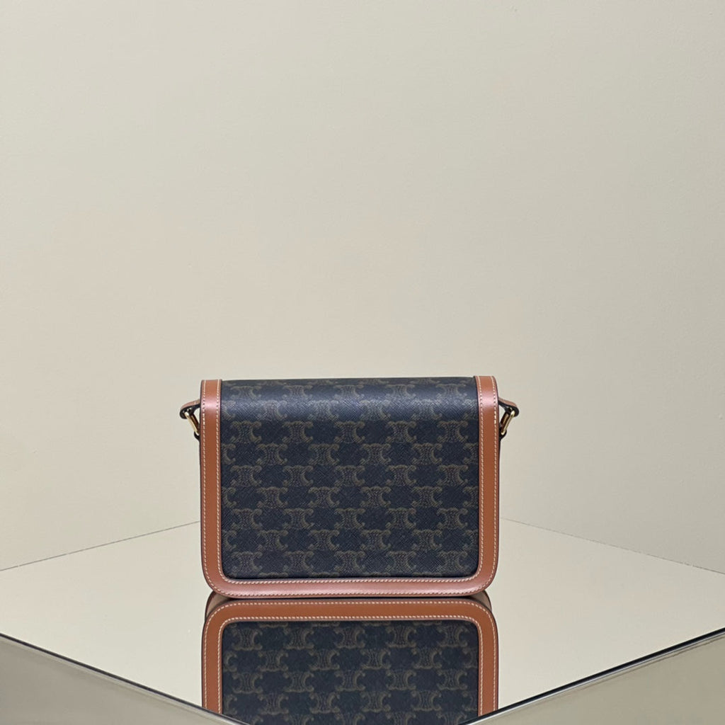 Celine Classique Triomphe 22 Calfskin Black Brown Bag