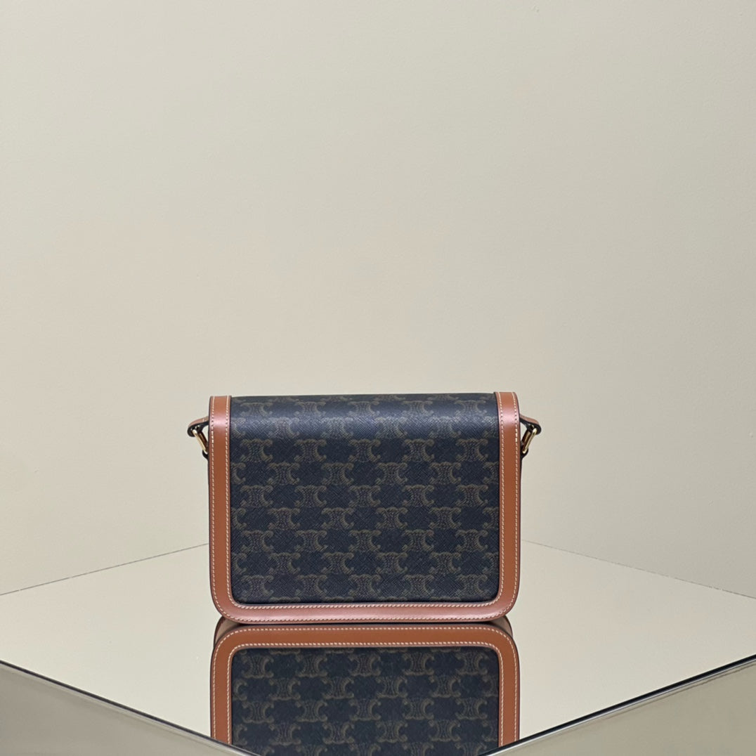 Celine Classique Triomphe 22 Calfskin Black Brown Bag