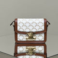 Celine Classique Triomphe 22 Calfskin White Brown Bag