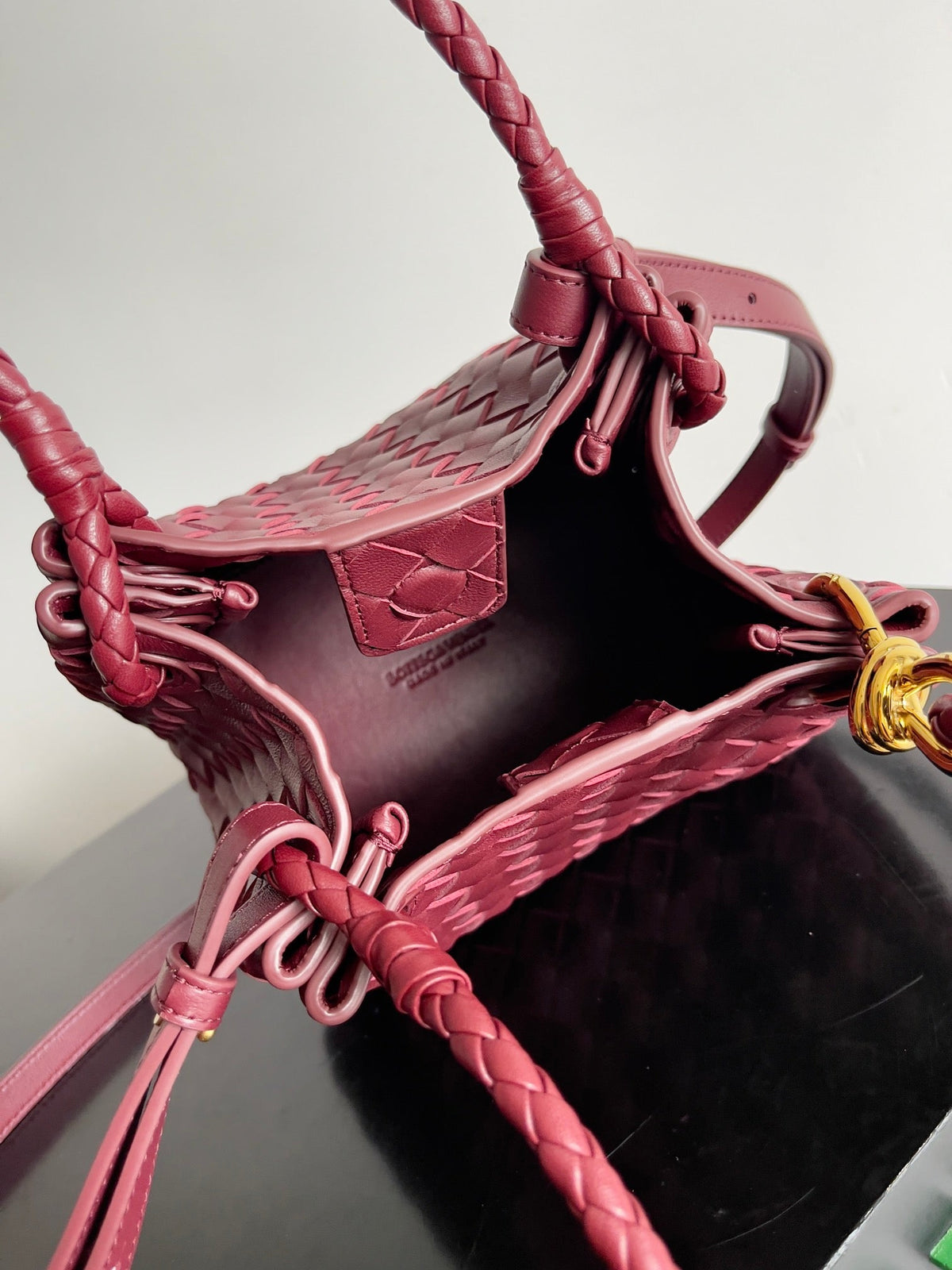 Bottega Veneta Bv Small Parachute 21 Burgundy Lambskin Ghw Bag