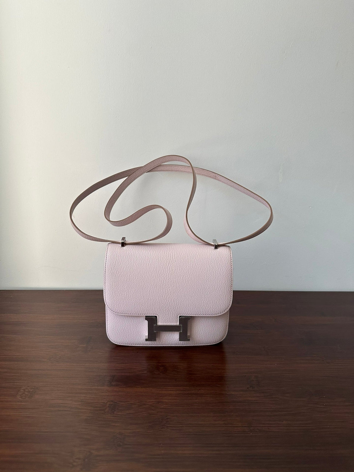Hermes Constance 18 Light Pink Chevre Silver Hardware Bag