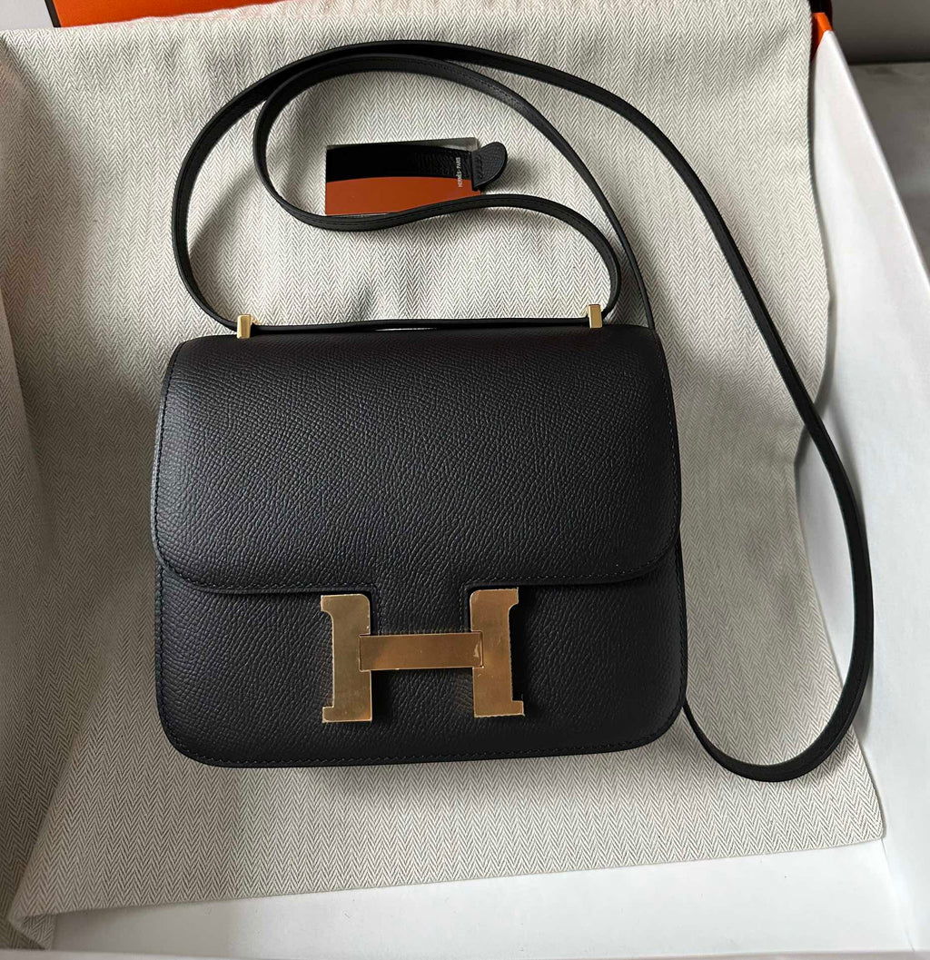 Hermes Constance 18 Black Epsom Gold Hardware with Mirror Bag