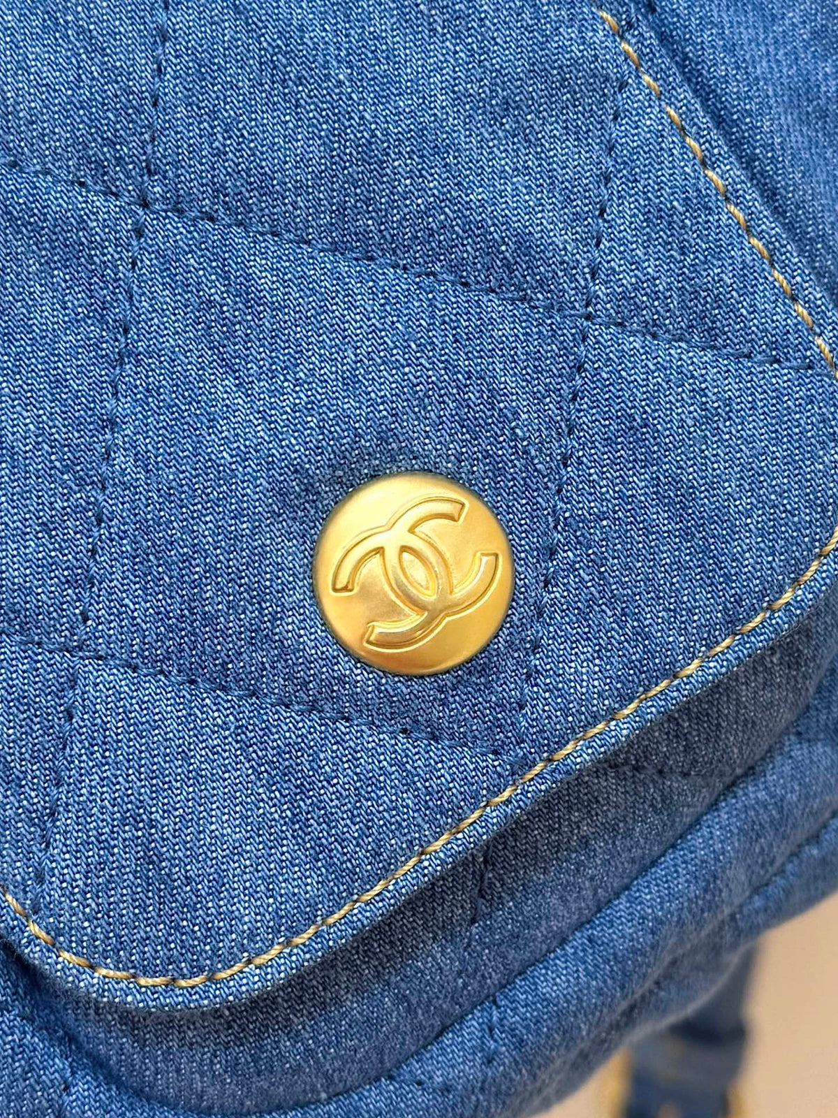 Chanel 25S Hobo Bag 24 in Blue Denim Gold Hardware